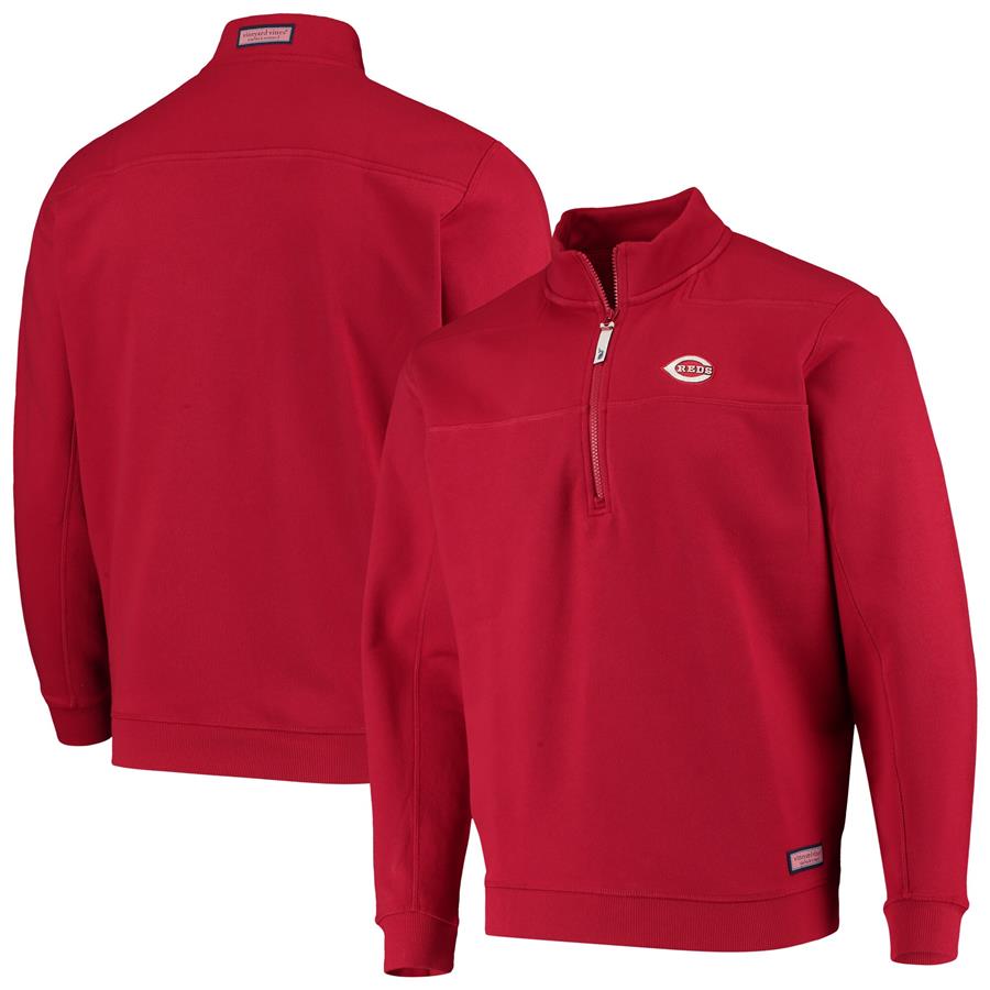 Cincinnati Reds Vineyard Vines Collegiate Shep Shirt Half-Zip Jacket - Red