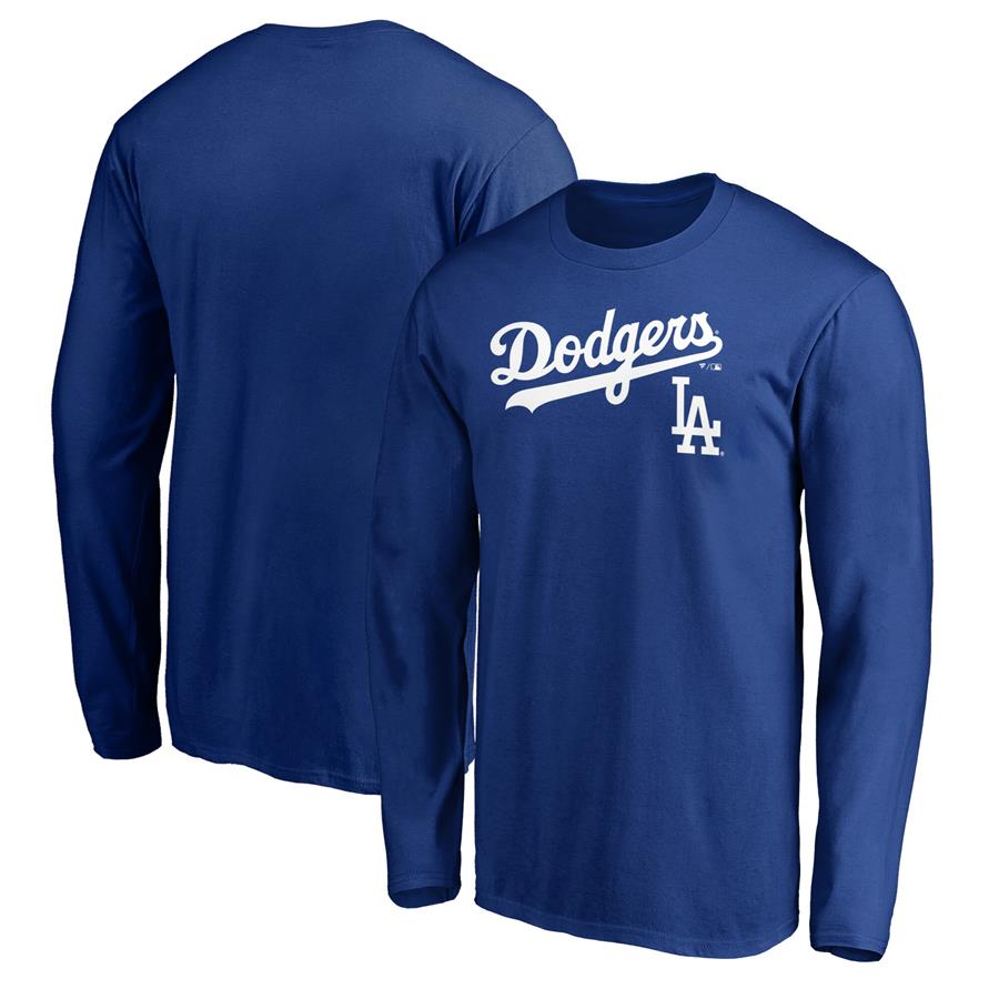 Los Angeles Dodgers Fanatics Branded Team Logo Lockup Long Sleeve T-Shirt - Royal