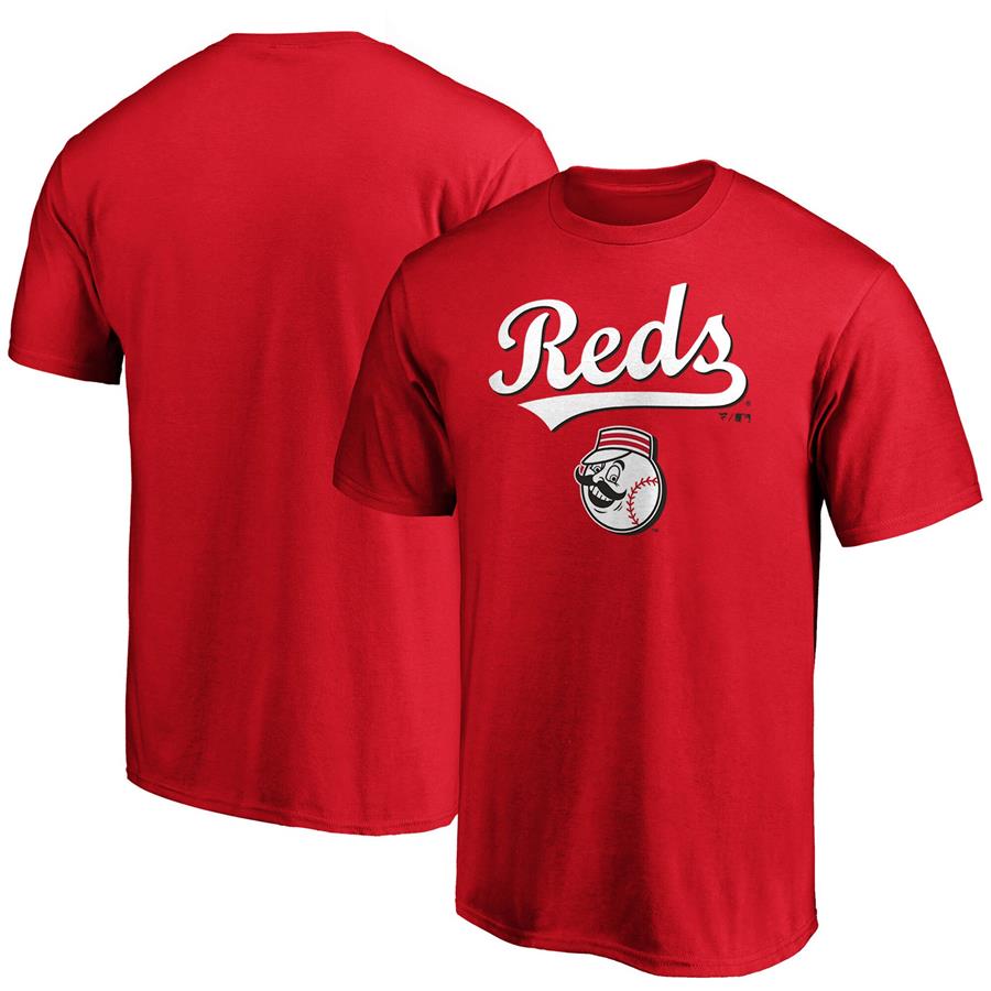 Cincinnati Reds Fanatics Branded Team Logo Lockup T-Shirt - Red