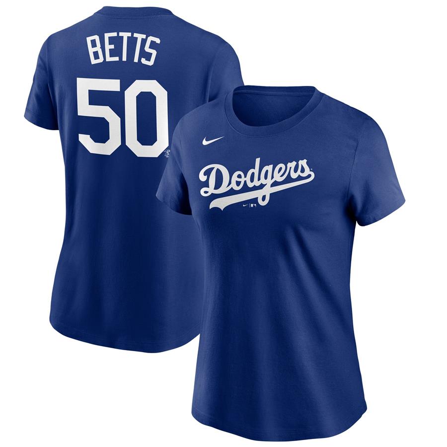 Mookie Betts Los Angeles Dodgers Nike Women's Name & Number T-Shirt - Royal