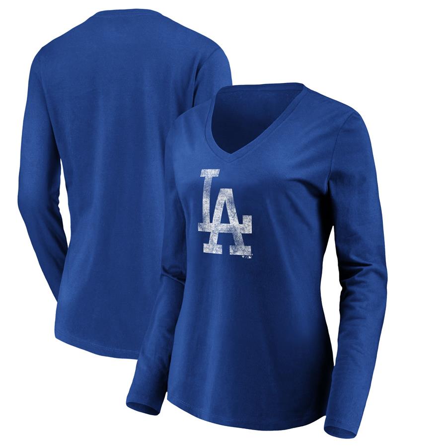 Los Angeles Dodgers Fanatics Branded Women's Core Team Long Sleeve V-Neck T-Shirt - Royal