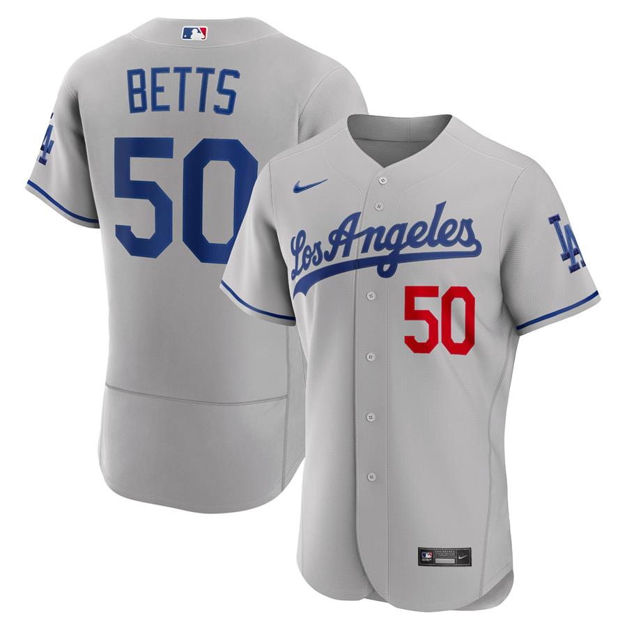 Mookie Betts Los Angeles Dodgers Nike Away Authentic Player Jersey - Gray