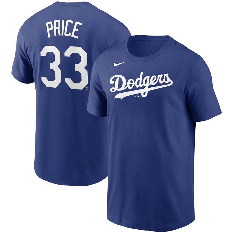 David Price Los Angeles Dodgers Nike Name & Number T-Shirt - Royal