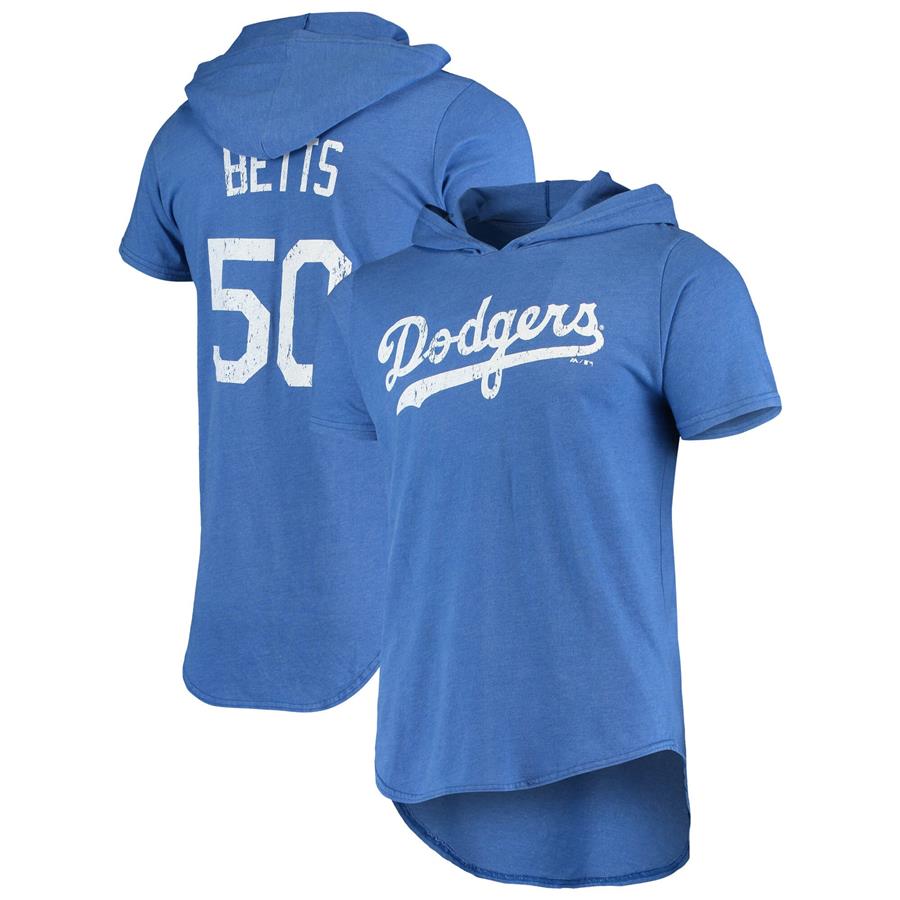 Mookie Betts Los Angeles Dodgers Majestic Threads Softhand Player Hoodie T-Shirt - Royal