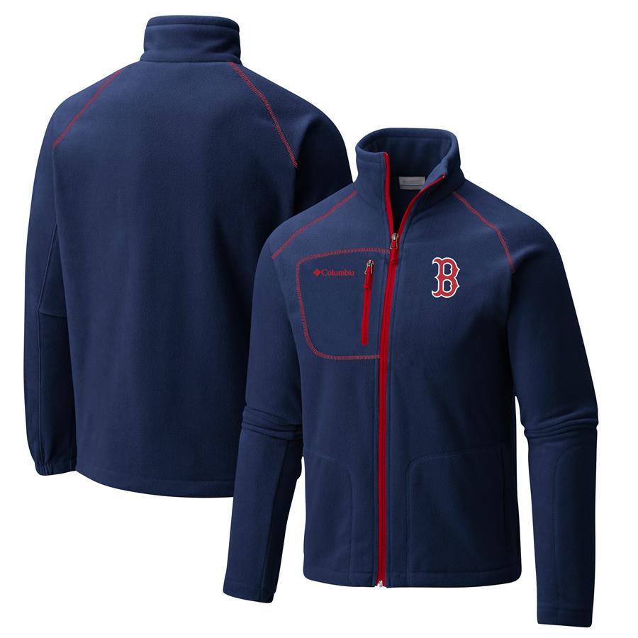 Boston Red Sox Columbia Fast Trek II Full-Zip Fleece Jacket - Navy