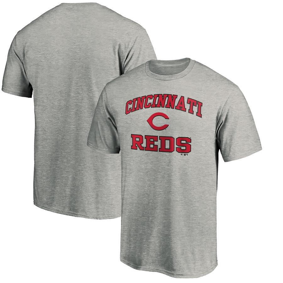 Cincinnati Reds Fanatics Branded Team Heart & Soul T-Shirt - Heathered Gray