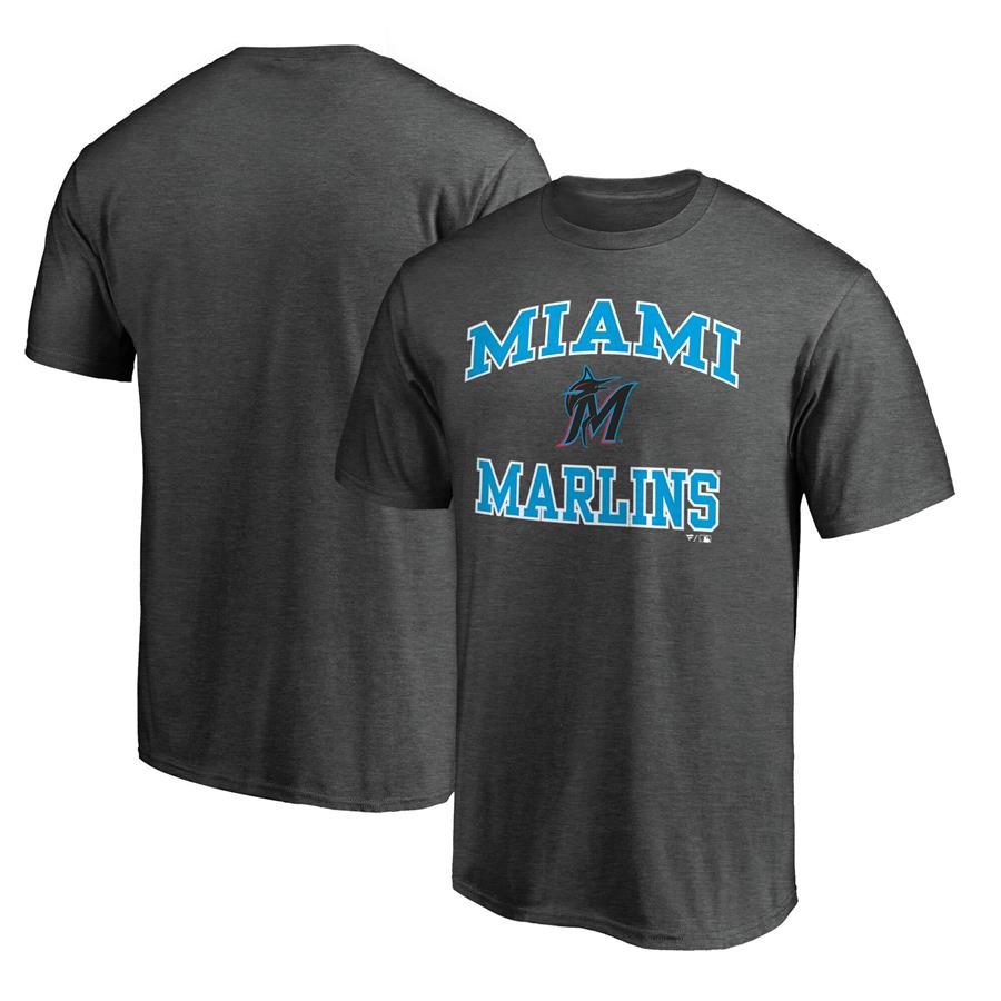 Miami Marlins Fanatics Branded Team Heart & Soul T-Shirt - Charcoal