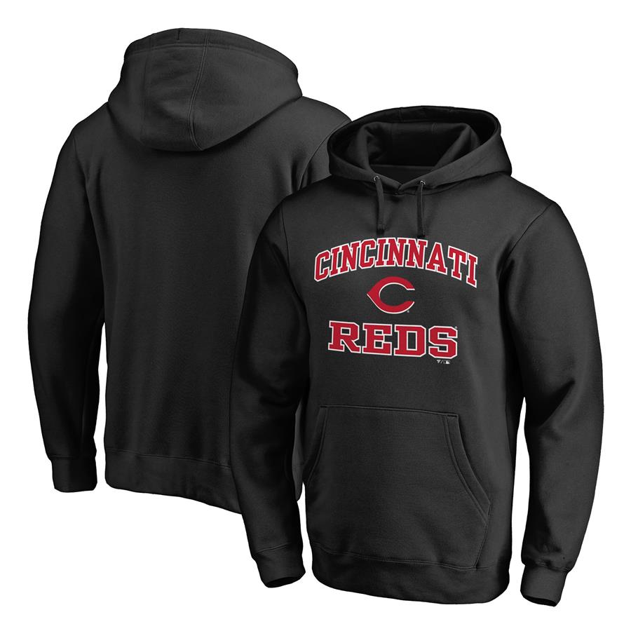 Cincinnati Reds Fanatics Branded Heart & Soul Pullover Hoodie - Black