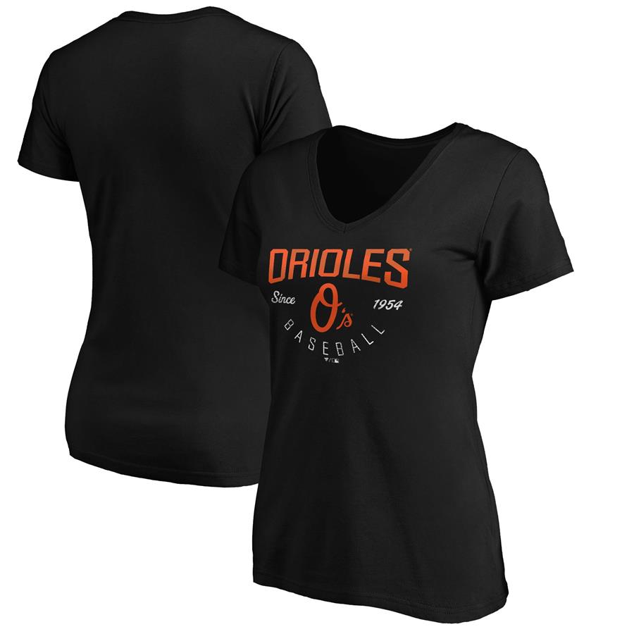 Baltimore Orioles Fanatics Branded Women's Live For It V-Neck T-Shirt - Black