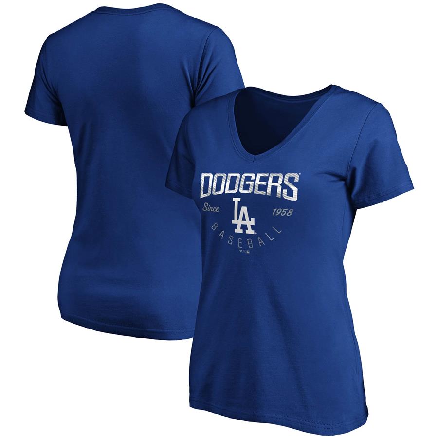 Los Angeles Dodgers Fanatics Branded Women's Live For It V-Neck T-Shirt - Royal