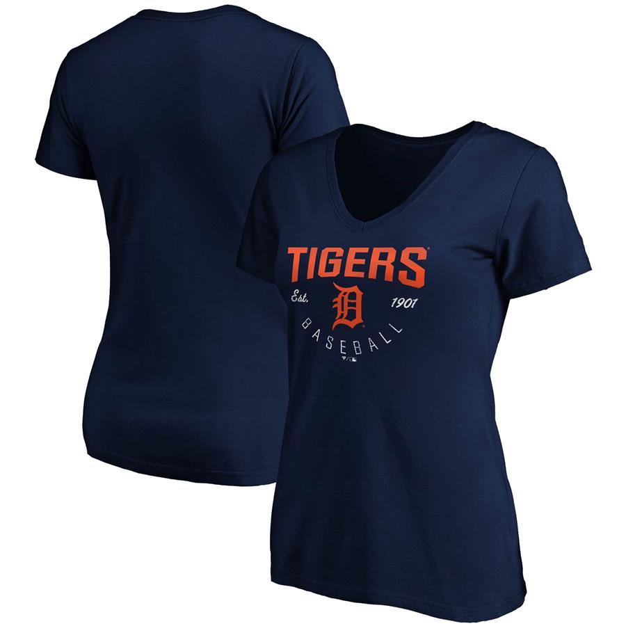 Detroit Tigers Fanatics Branded Women's Live For It V-Neck T-Shirt - Navy