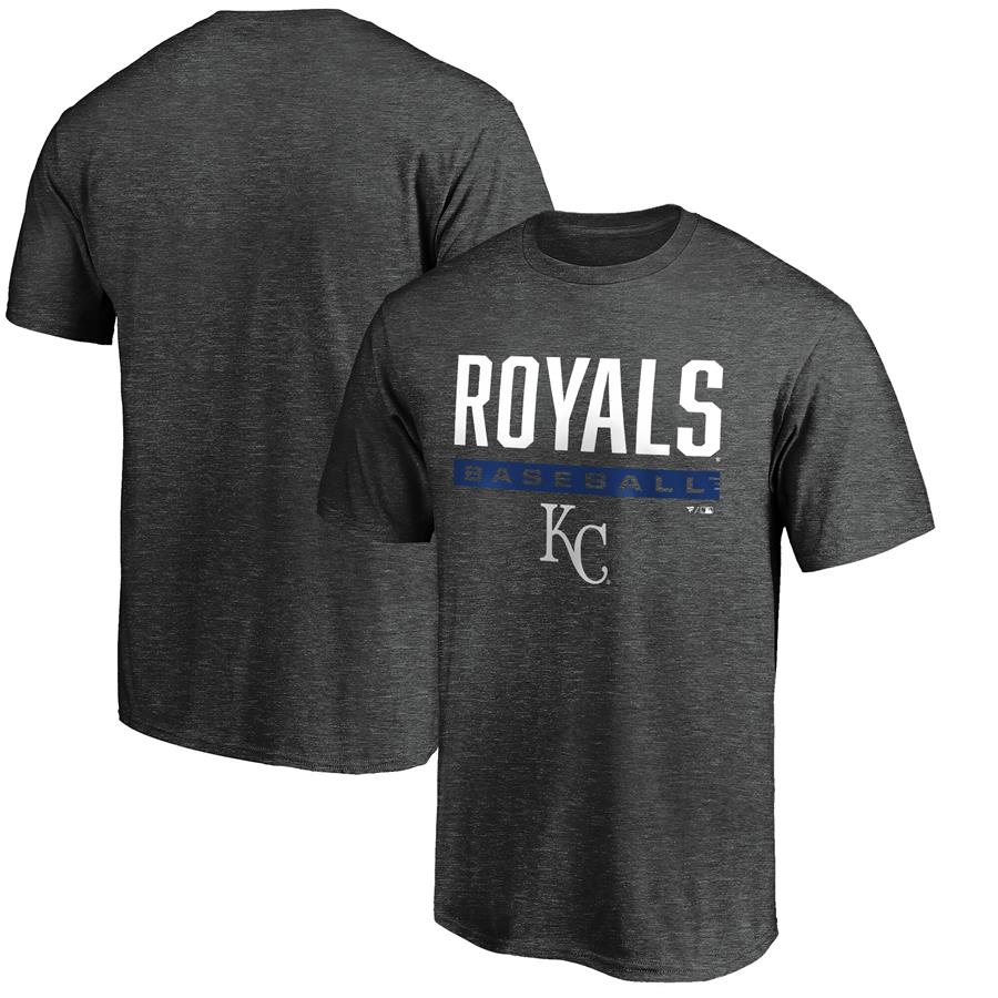 Kansas City Royals Fanatics Branded Win Stripe Logo T-Shirt - Charcoal