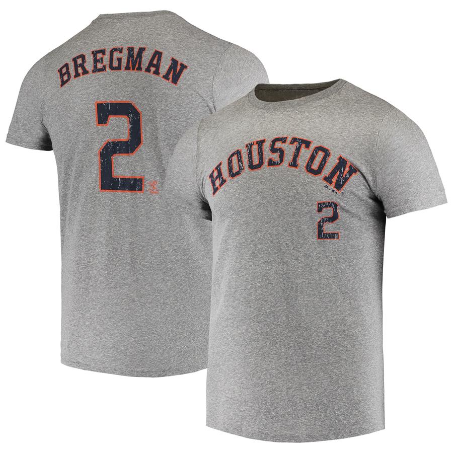 Alex Bregman Houston Astros Majestic Threads Name & Number Tri-Blend T-Shirt - Heathered Gray