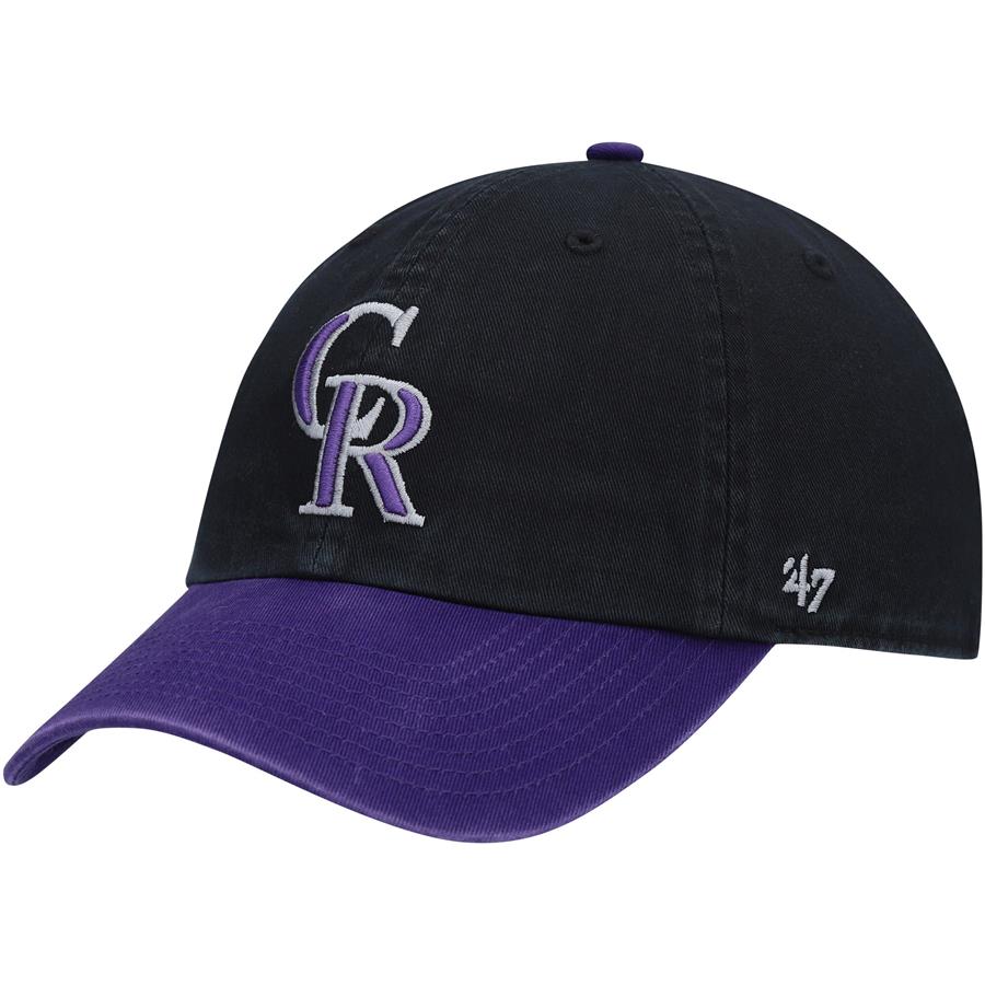 Colorado Rockies '47 Alternate Clean Up Adjustable Hat - Black
