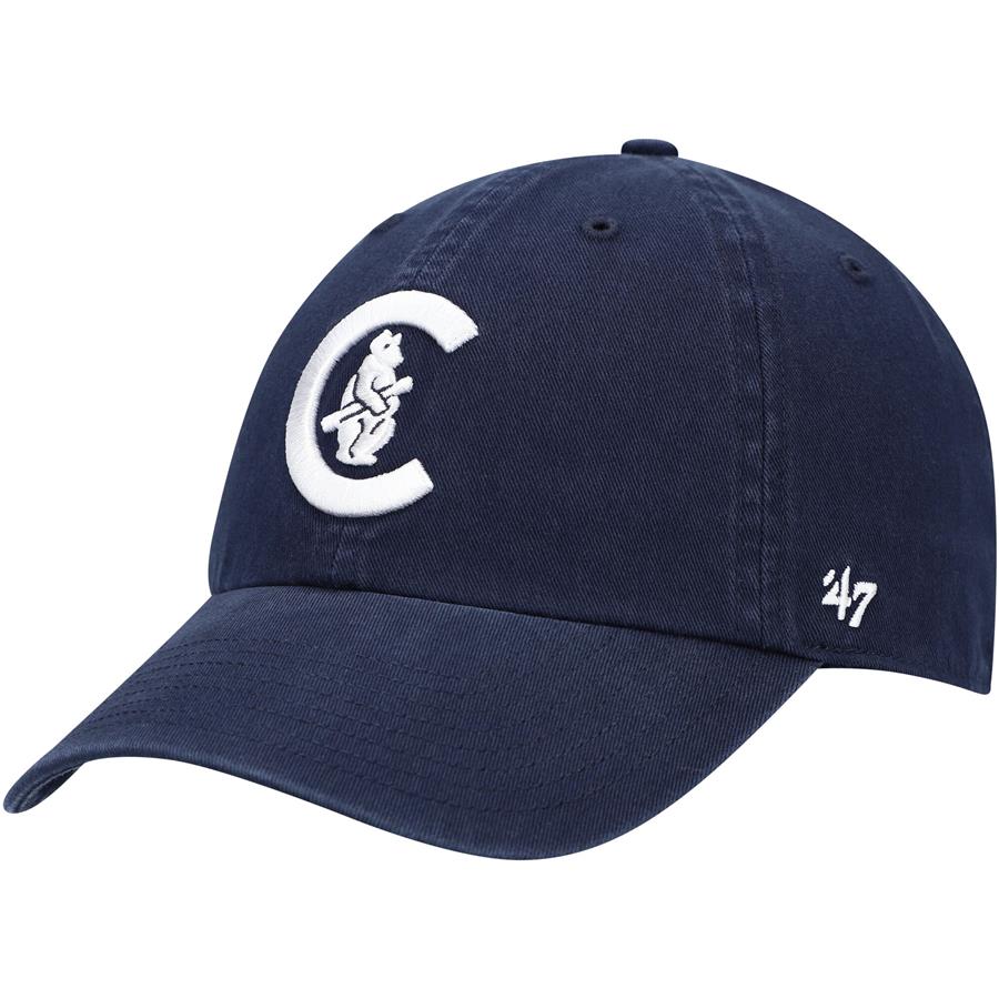 Chicago Cubs '47 C Bear Logo Cooperstown Collection Clean Up Adjustable Hat - Navy