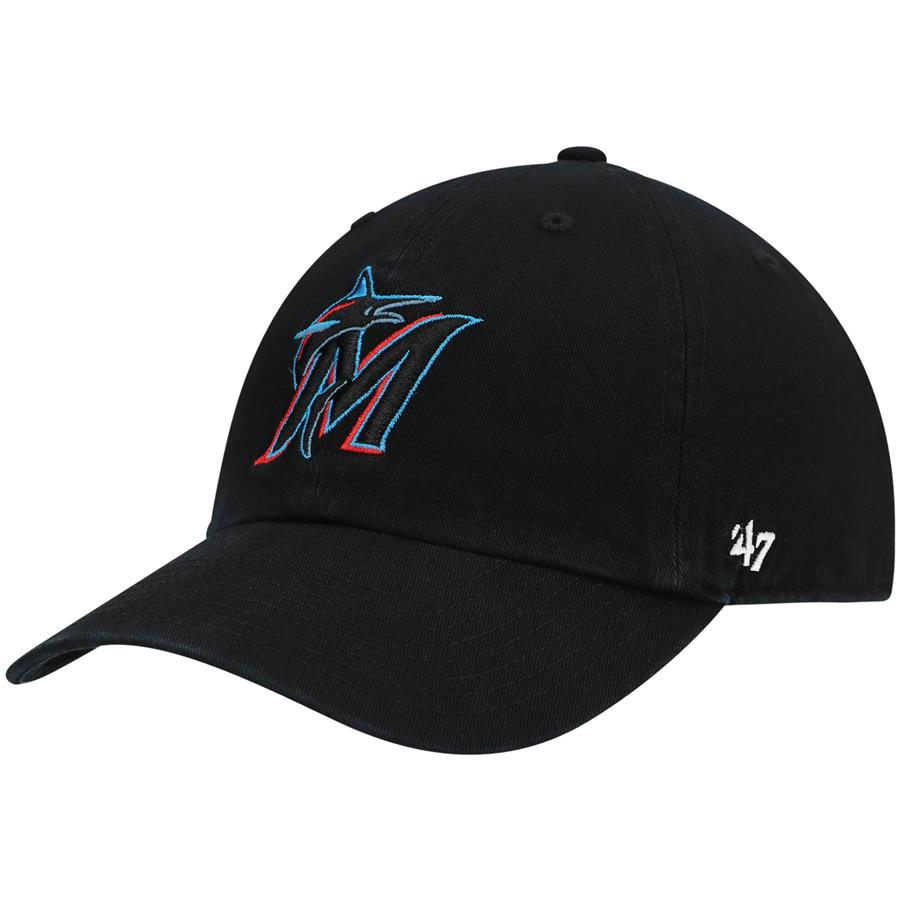 Miami Marlins '47 Heritage Clean Up Adjustable Hat - Black