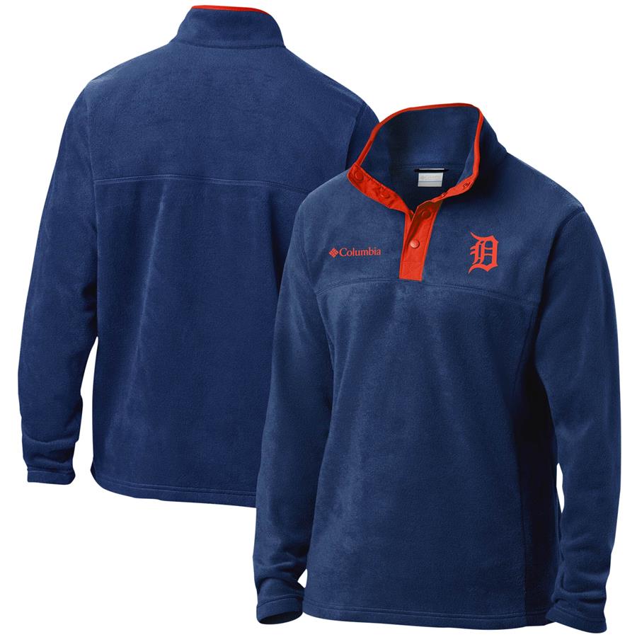 Detroit Tigers Columbia Steens Mountain Half-Snap Jacket - Navy