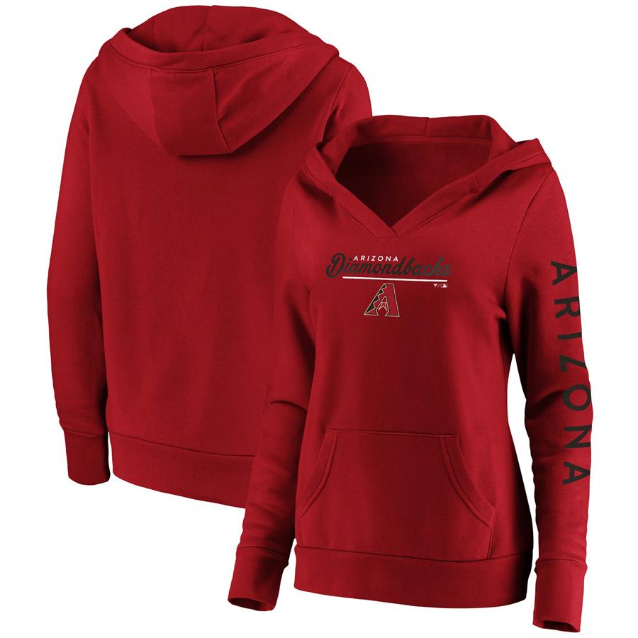 Arizona Diamondbacks Fanatics Branded Women's Core High Class Crossover Pullover Hoodie - Red