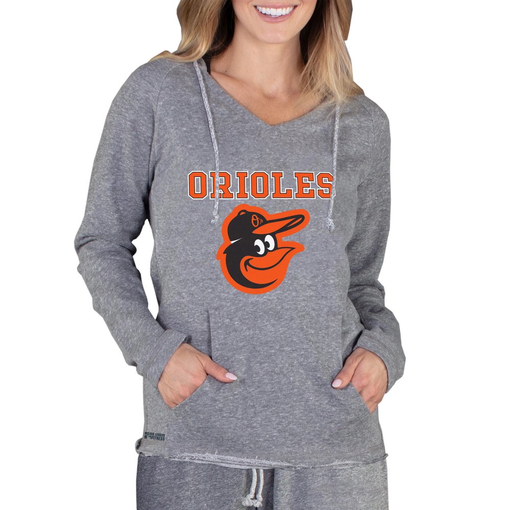 Baltimore Orioles Concepts Sport Women's Mainstream Terry Long Sleeve Hoodie Top - Gray