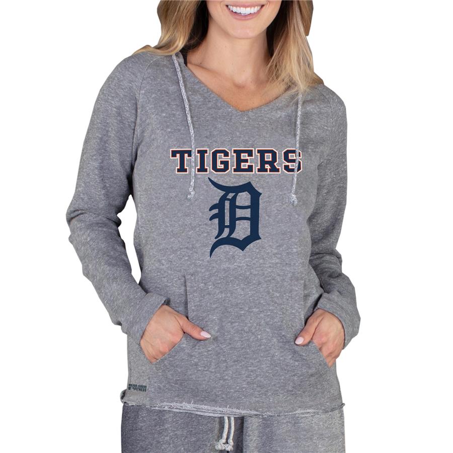 Detroit Tigers Concepts Sport Women's Mainstream Terry Long Sleeve Hoodie Top - Gray