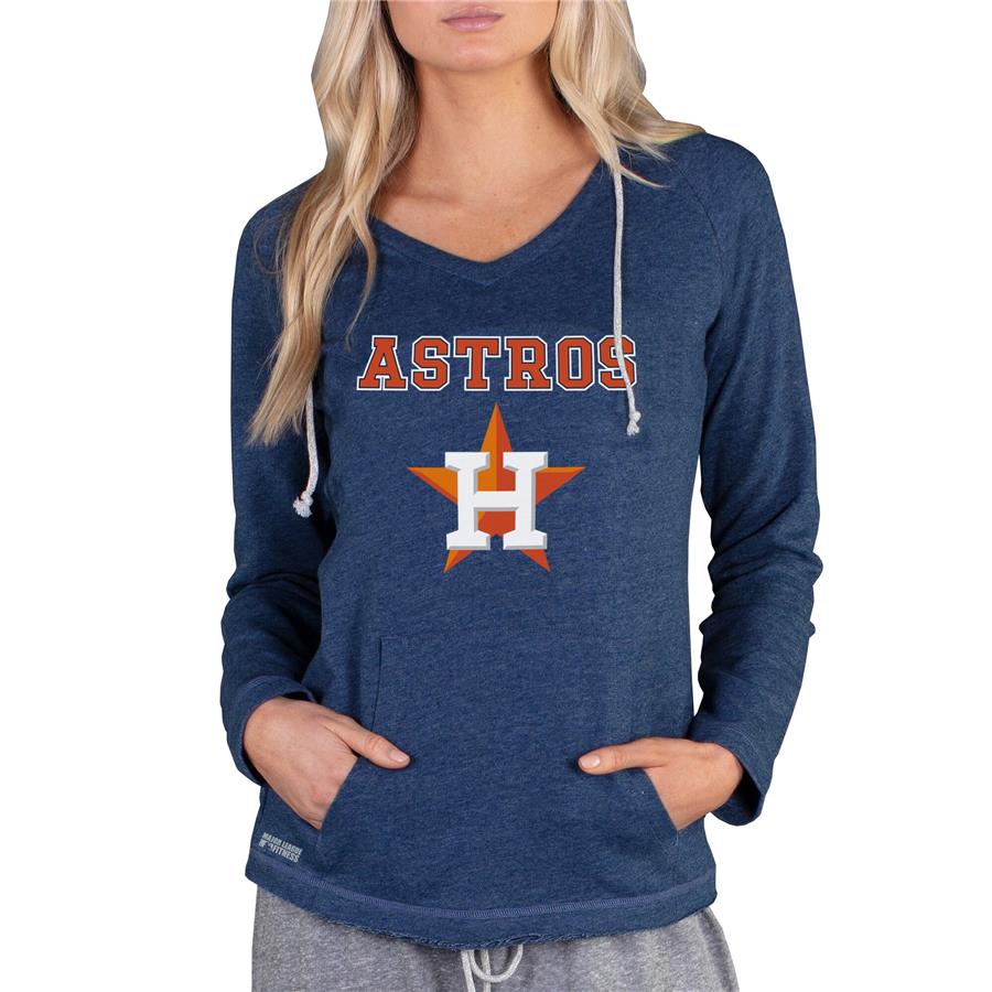 Houston Astros Concepts Sport Women's Mainstream Terry Long Sleeve Hoodie Top - Navy