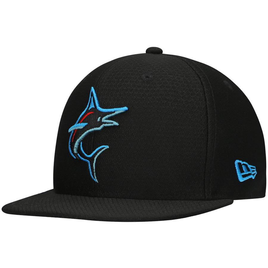Miami Marlins New Era Batting Practice 59FIFTY Fitted Hat - Black