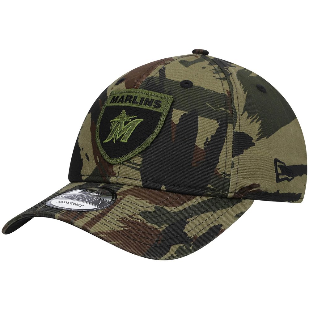 Miami Marlins New Era Crest 9TWENTY Adjustable Hat - Camo