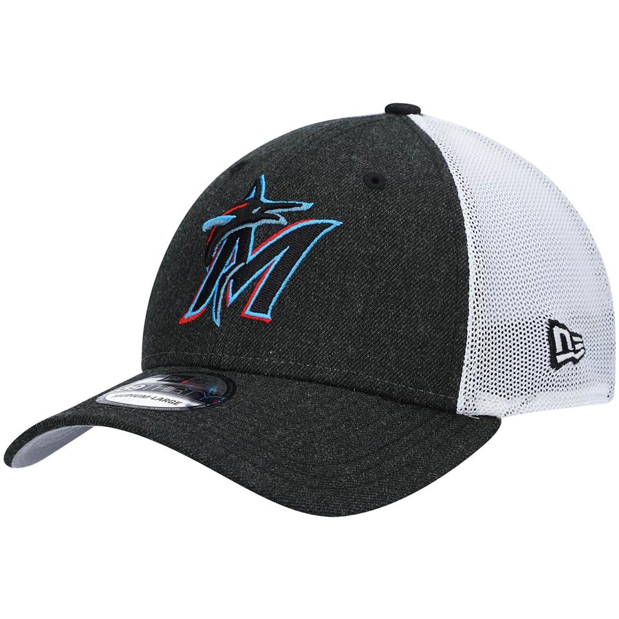Miami Marlins New Era Logo Turn 39THIRTY Fitted Hat - Black