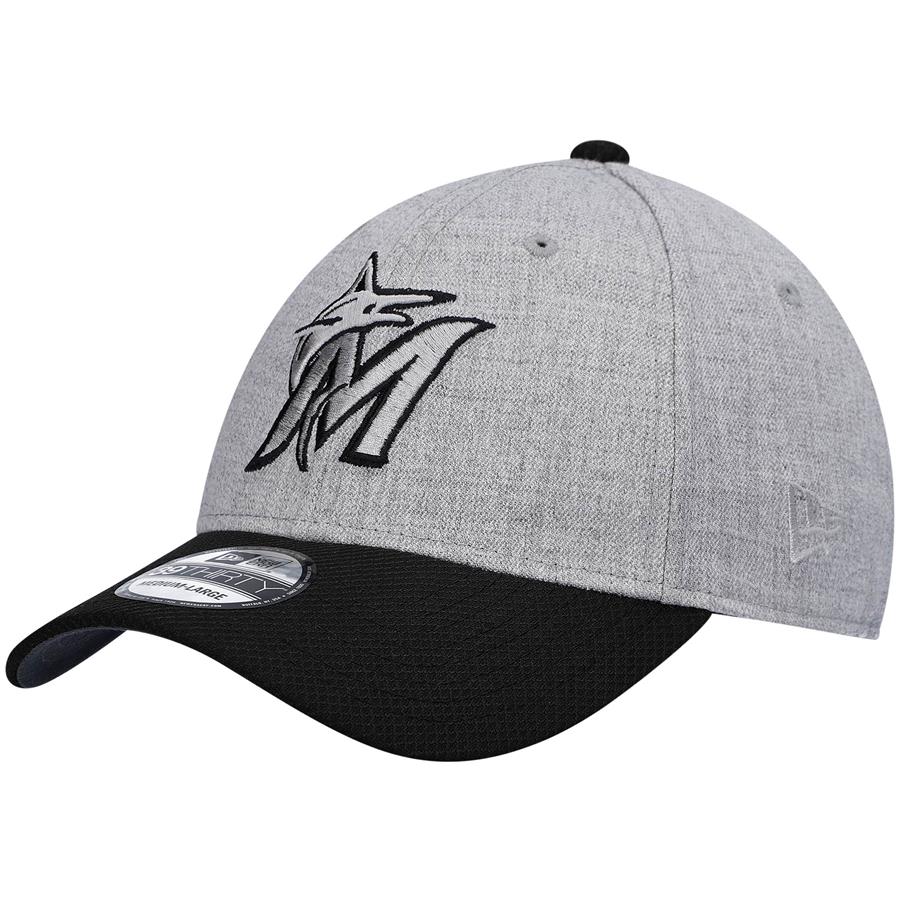 Miami Marlins New Era Redux 39THIRTY Fitted Hat - Gray