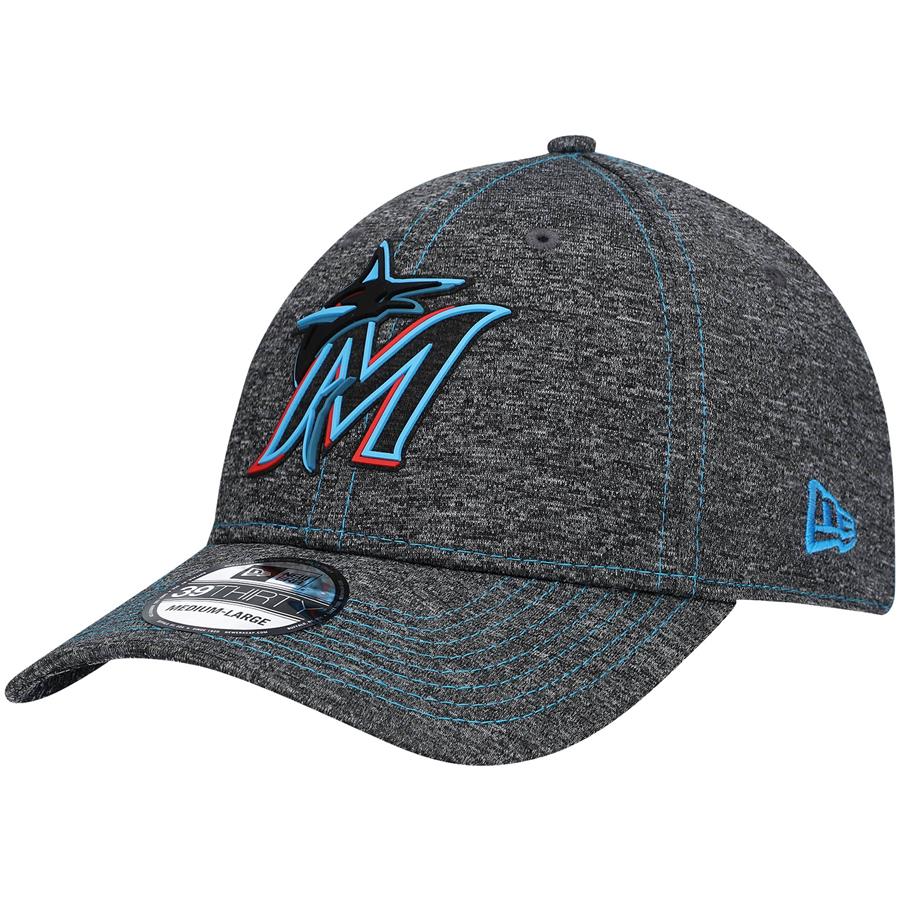 Miami Marlins New Era Stealth Club 39THIRTY Flex Hat - Black