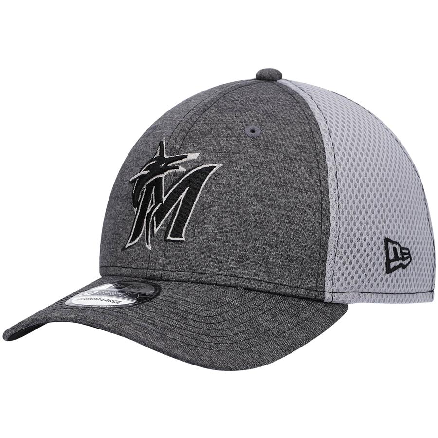 Miami Marlins New Era Stealth Neo Flex Hat - Gray