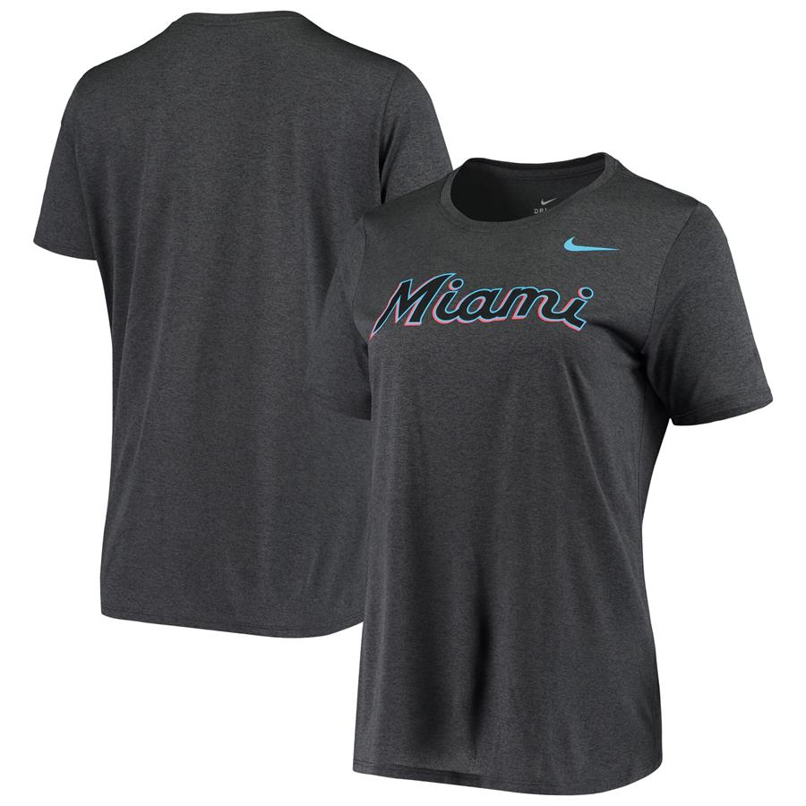 Miami Marlins Nike Women's Legend Performance T-Shirt - Charcoal