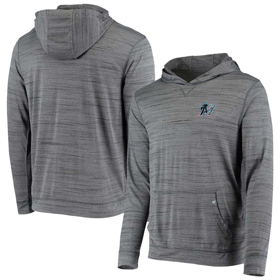 Miami Marlins Levelwear Anchor Space Dye Pullover Hoodie - Gray