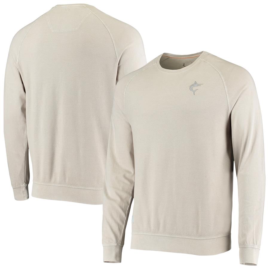 Miami Marlins Levelwear Jasper Pullover Raglan Sweatshirt - Cream
