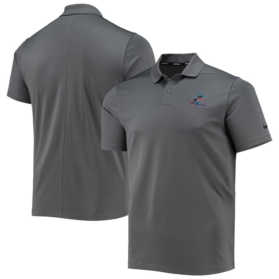 Miami Marlins Nike Golf Team Victory Performance Polo - Gray