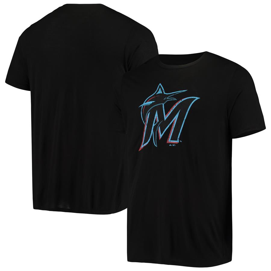 Miami Marlins Majestic Threads Premium Bamboo T-Shirt - Black