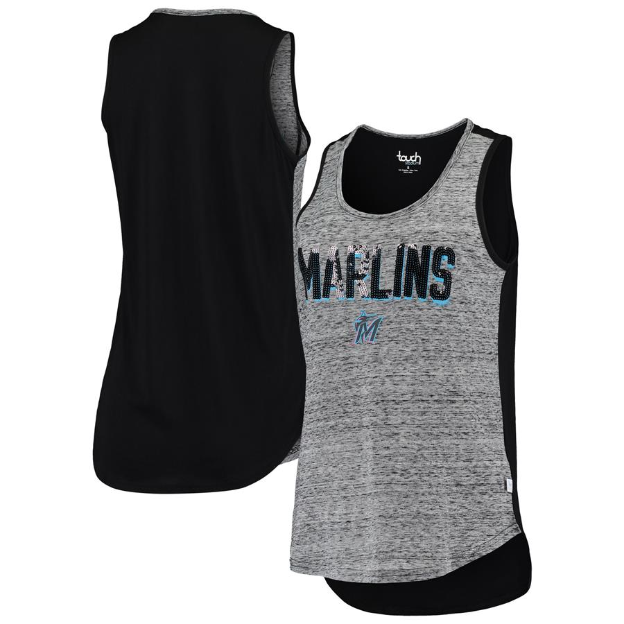 Miami Marlins Touch Women's Wildcard Tank Top - Heathered Gray