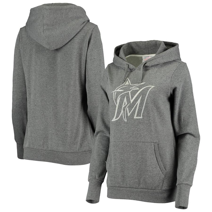 Miami Marlins Touch by Alyssa Milano Women's World Championship Pullover Hoodie - Heathered Gray