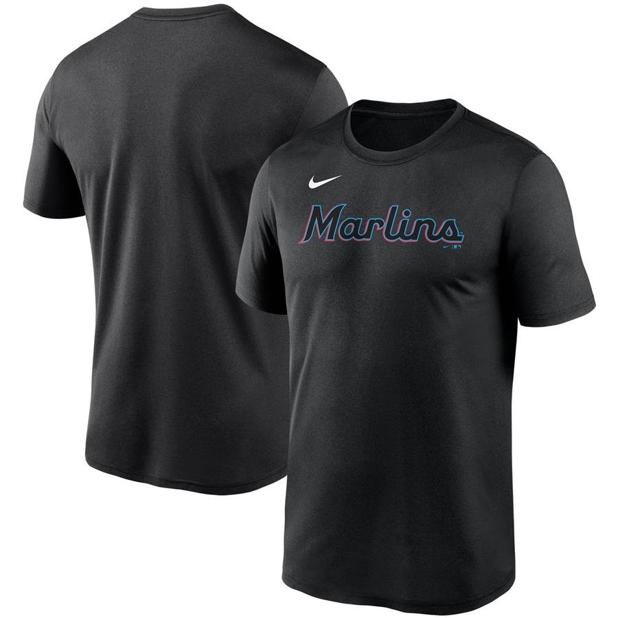 Miami Marlins Nike Wordmark Legend T-Shirt - Black