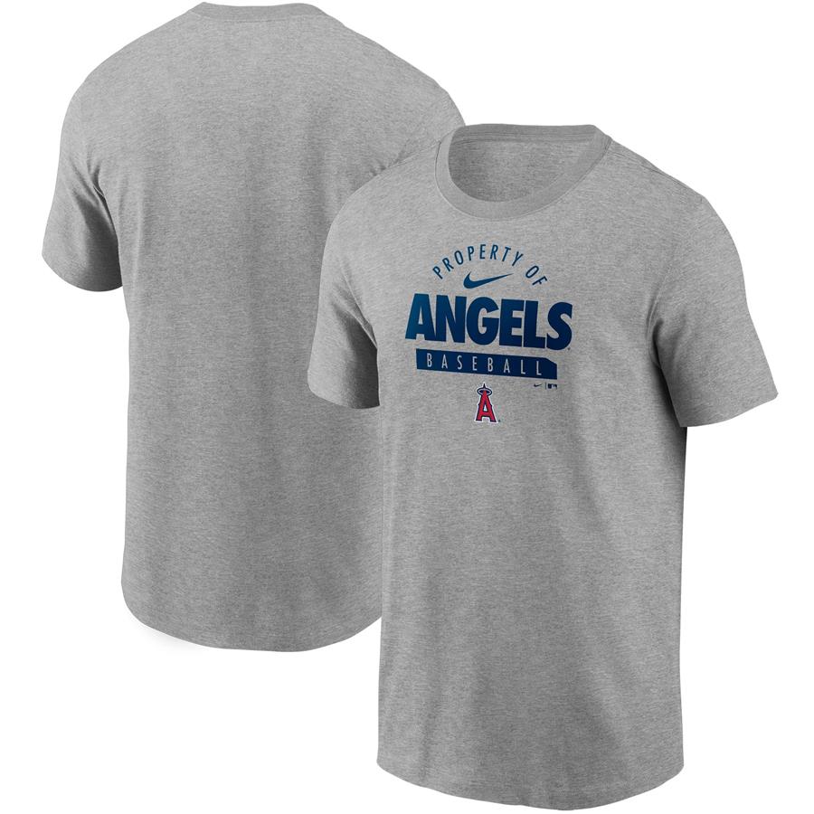 Los Angeles Angels Nike Primetime Property Of Practice T-Shirt - Heathered Gray
