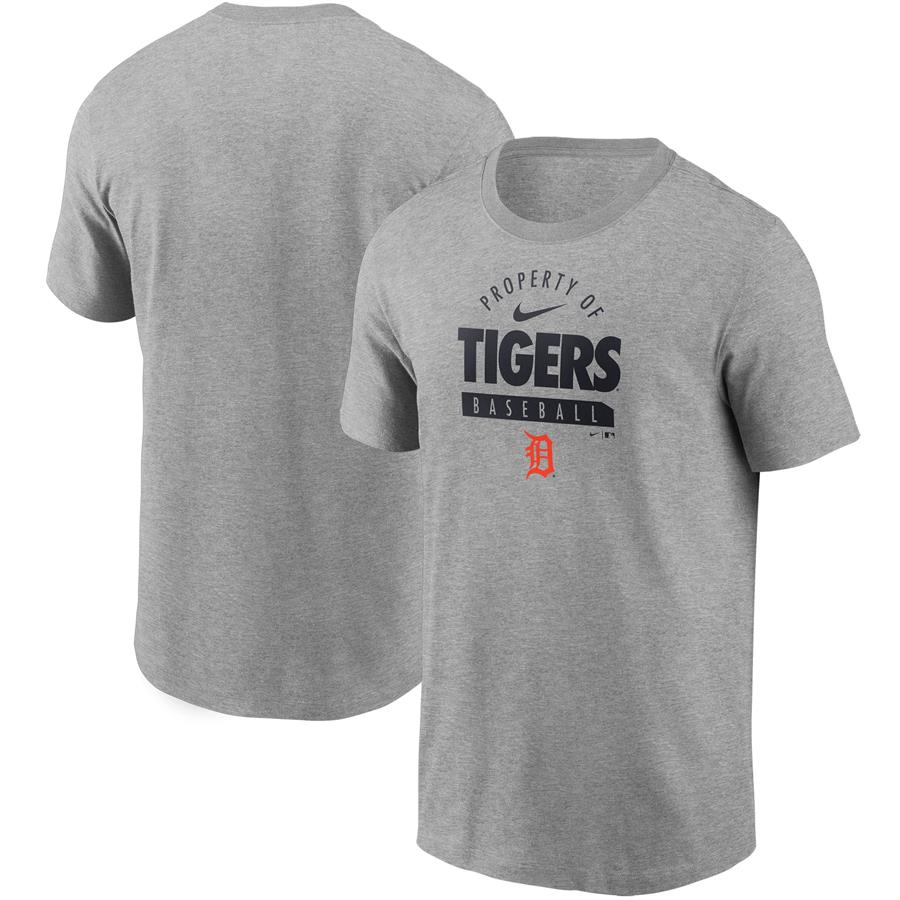 Detroit Tigers Nike Primetime Property Of Practice T-Shirt - Gray