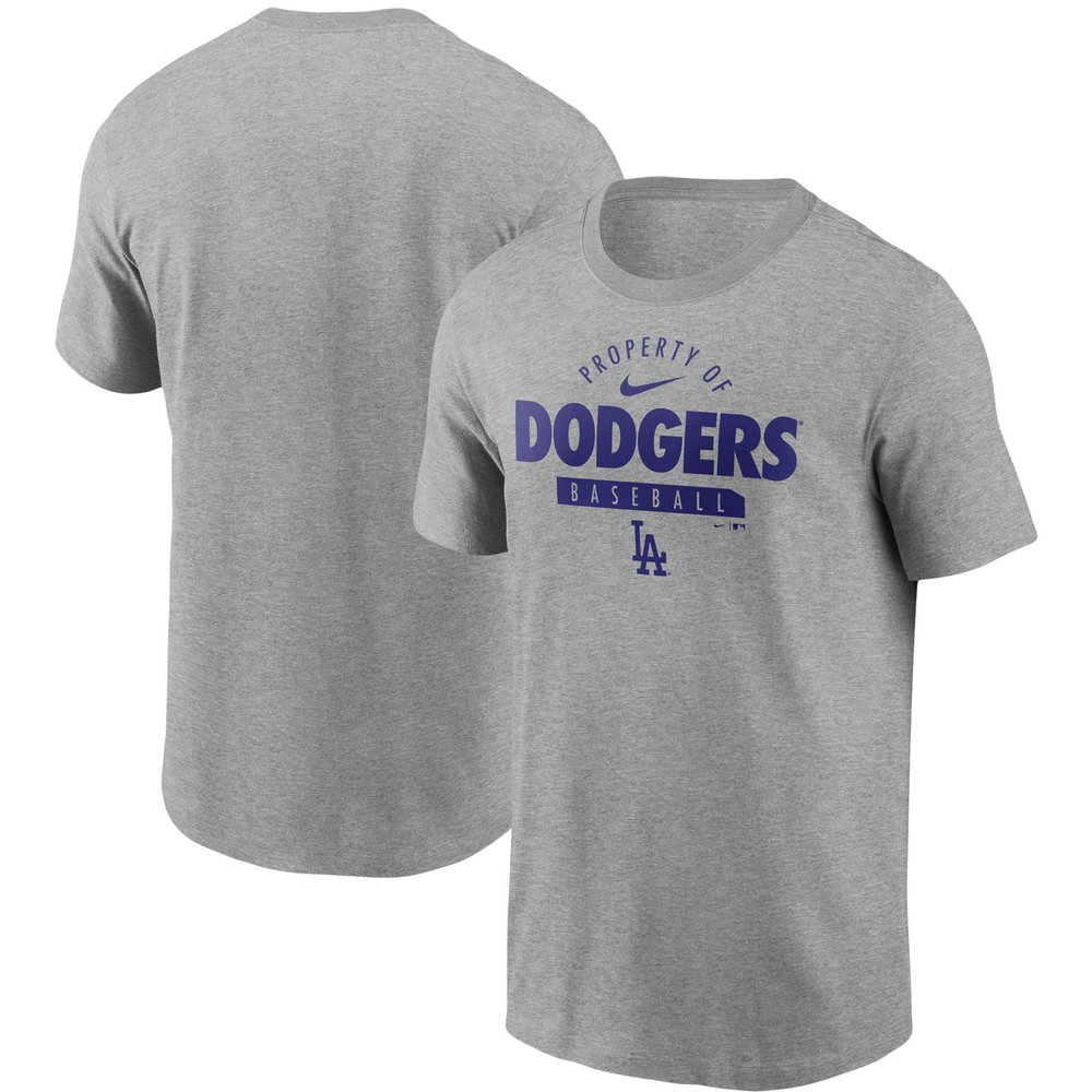 Los Angeles Dodgers Nike Primetime Property Of Practice T-Shirt - Heathered Gray