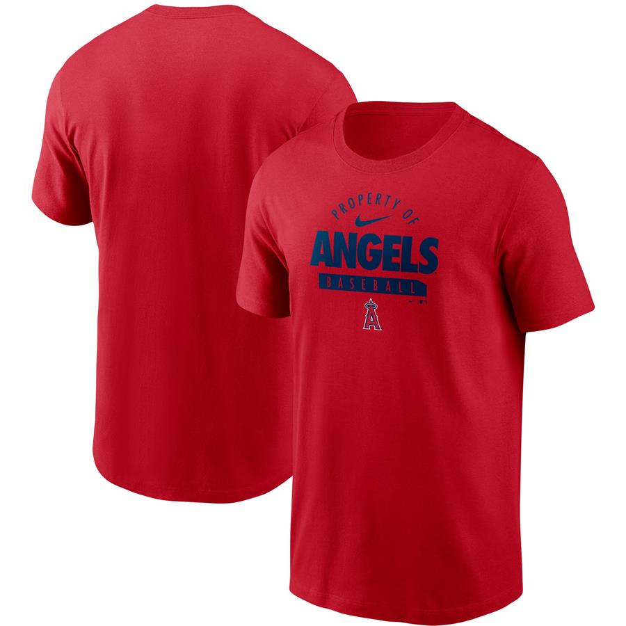 Los Angeles Angels Nike Primetime Property Of Practice T-Shirt - Red