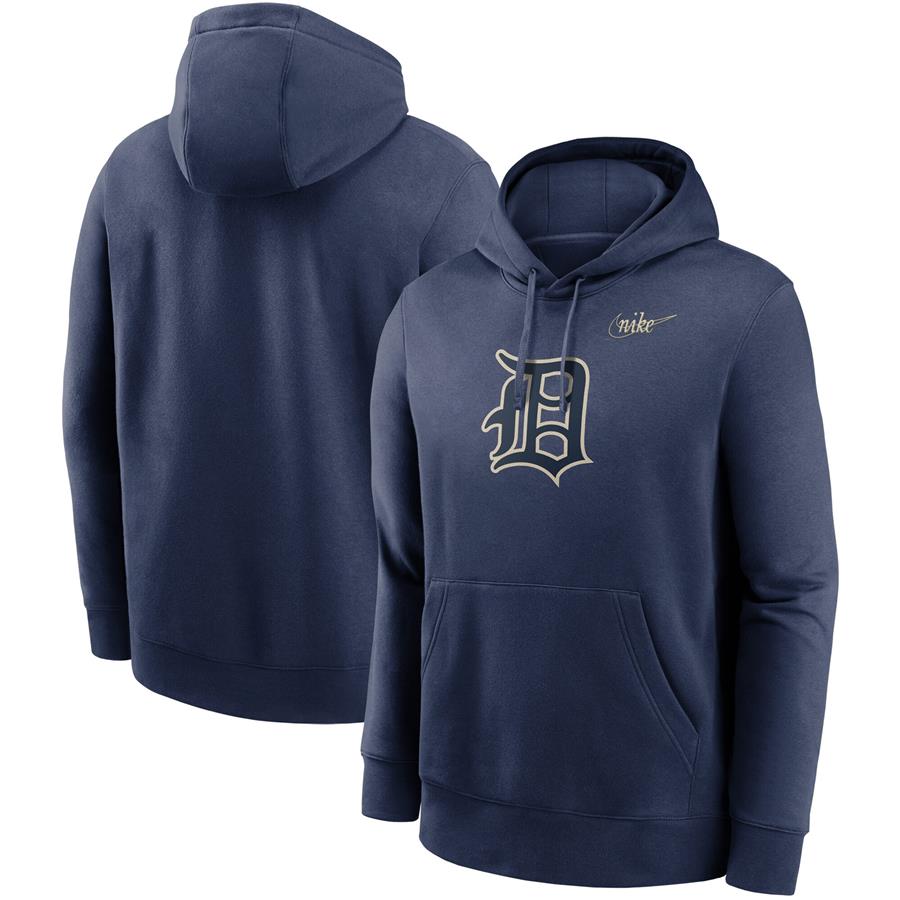 Detroit Tigers Nike Cooperstown Mashup Logo Club Pullover Hoodie - Navy