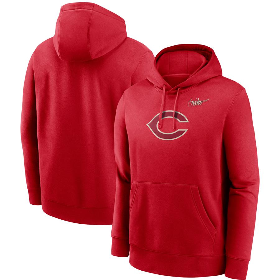 Cincinnati Reds Nike Cooperstown Mashup Logo Club Pullover Hoodie - Red