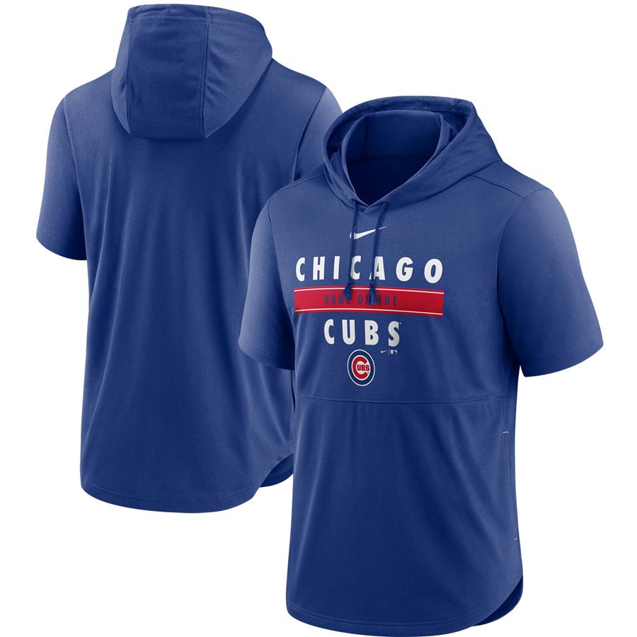 Chicago Cubs Nike Home Team Short Sleeve Hoodie Top - Royal