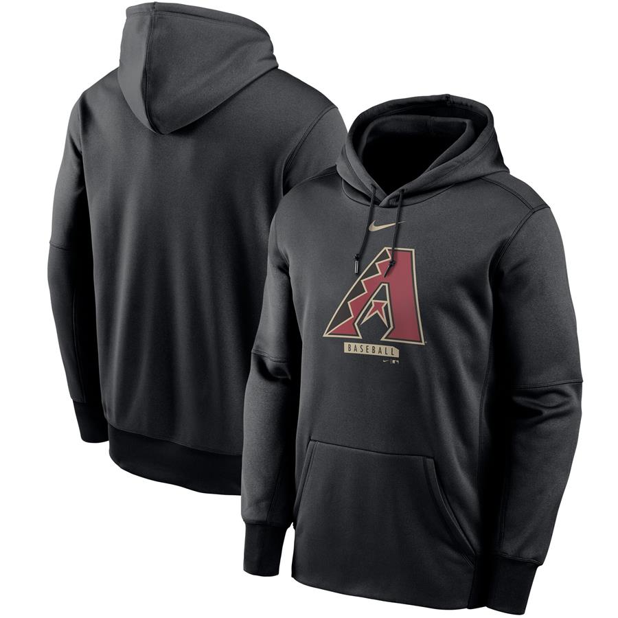 Arizona Diamondbacks Nike Logo Therma Performance Pullover Hoodie - Black