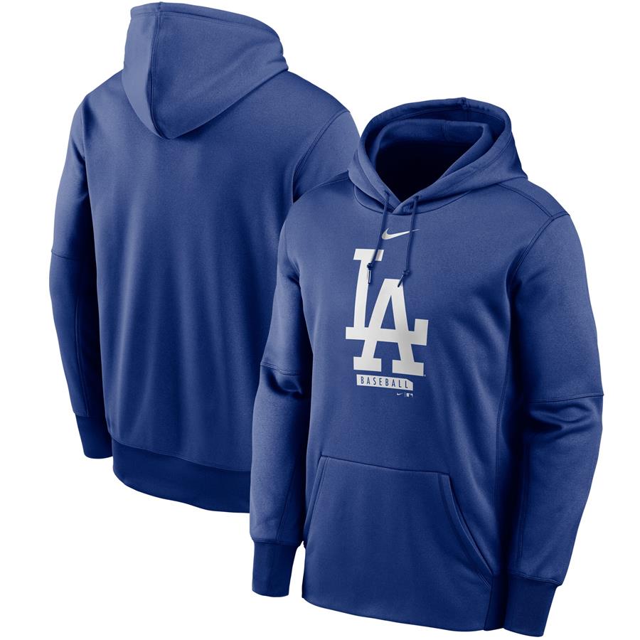 Los Angeles Dodgers Nike Logo Therma Performance Pullover Hoodie - Royal
