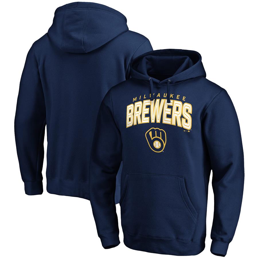Milwaukee Brewers Fanatics Branded Line Up Master the Game Pullover Hoodie - Navy