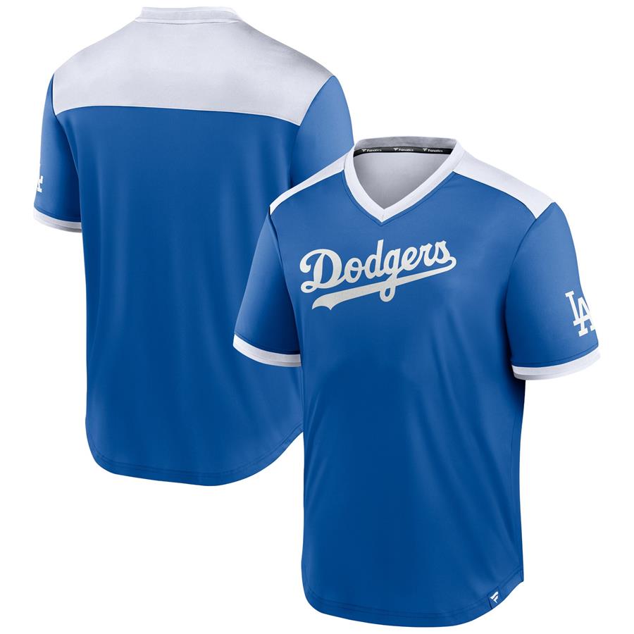 Los Angeles Dodgers Fanatics Branded Line Up Primary Team V-Neck T-Shirt - Royal